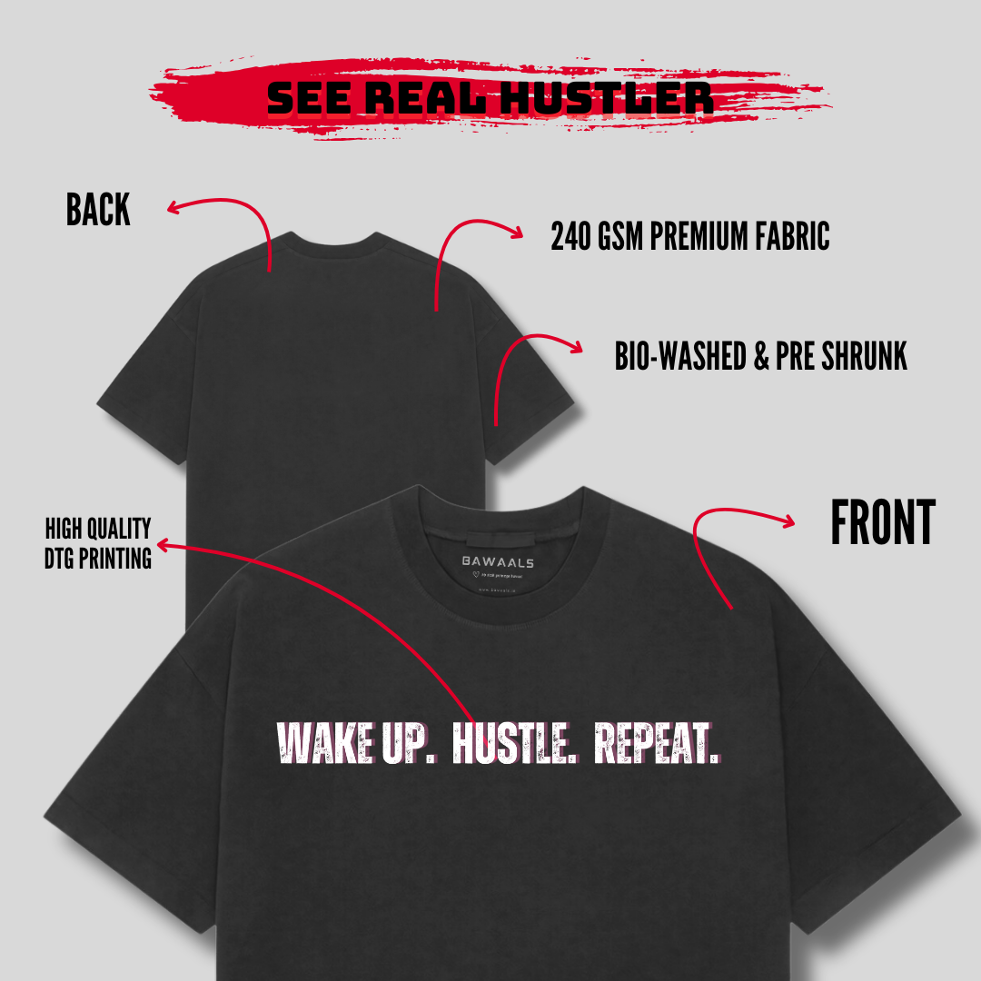 WakeUp Hustle Repeat Oversized Unisex Tee