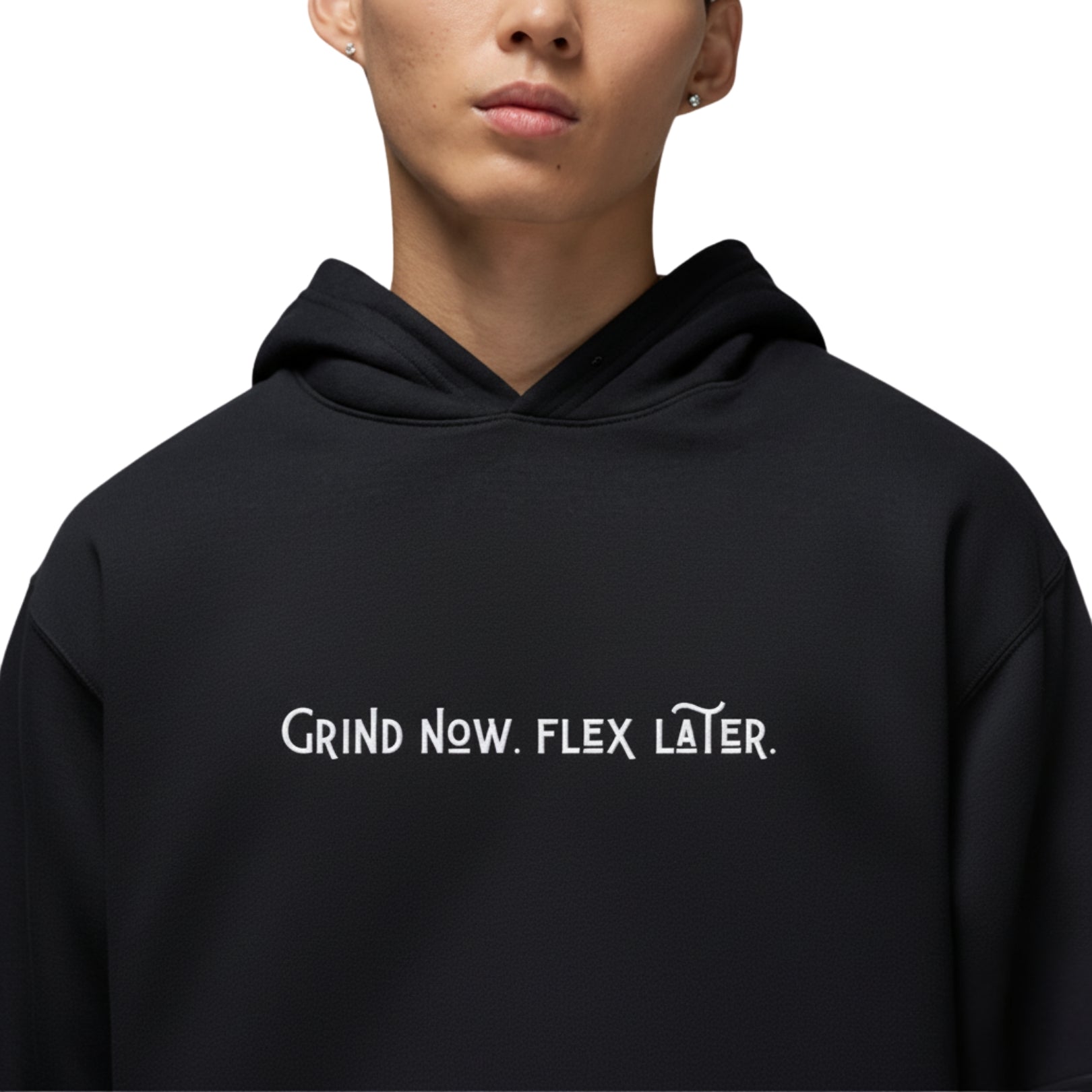 GRIND NOW FLEX LATER  —  Oversized Unisex Hoodie