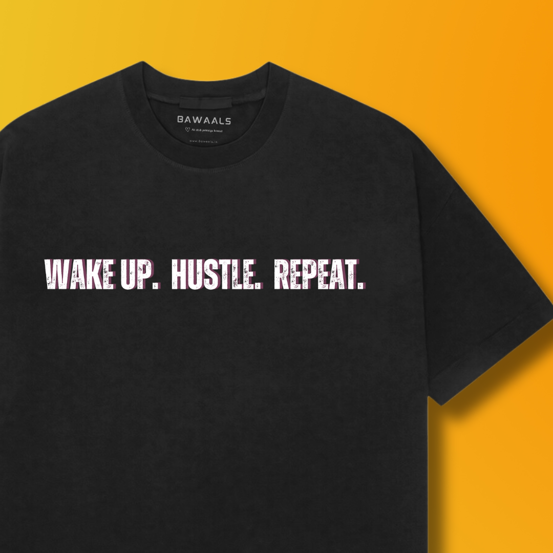 WakeUp Hustle Repeat Oversized Unisex Tee